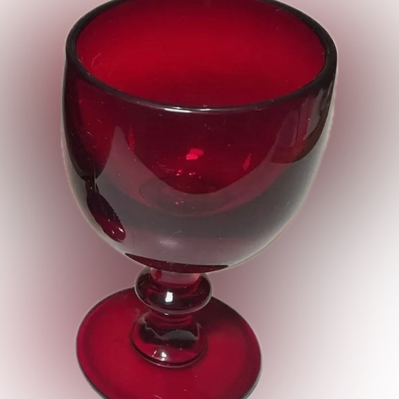 Vintage Imperial Ruby Red Goblets – Hoffmann House – Pair – 6¼” – 1970s MCM - Picture 5 of 6